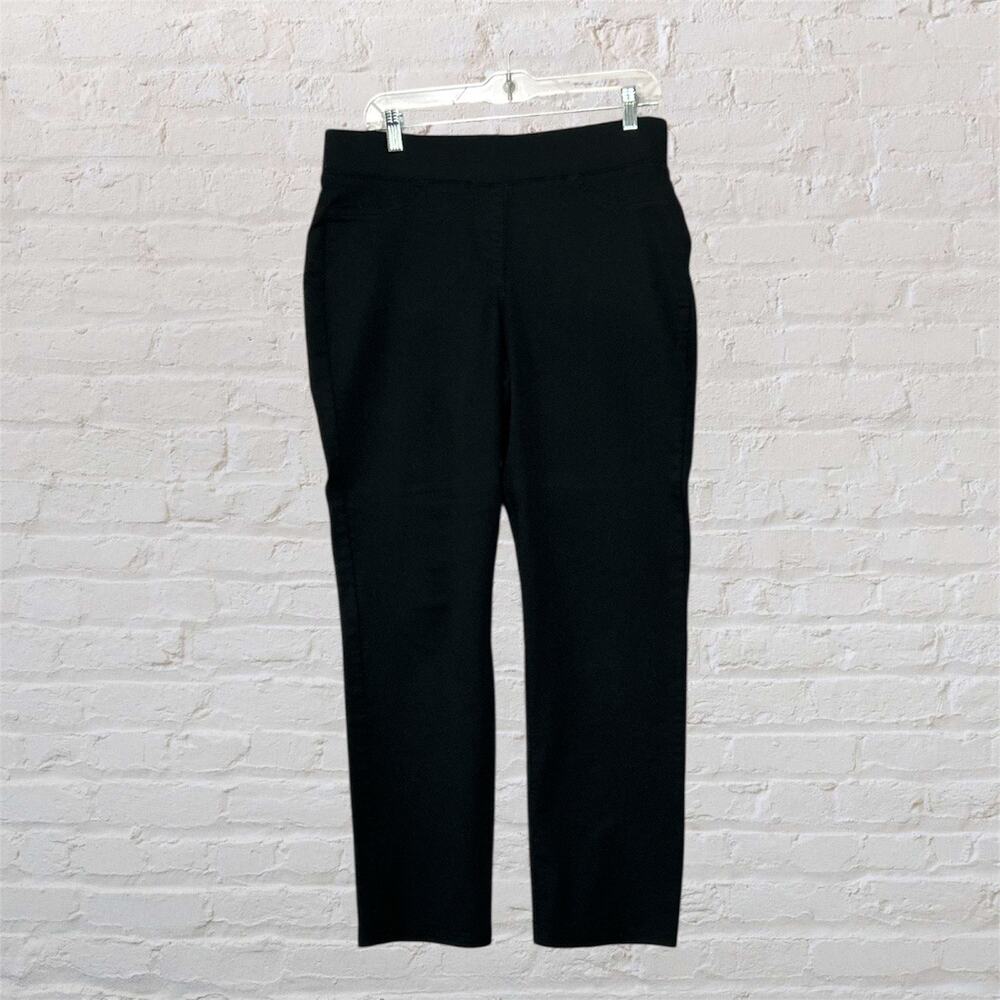 Liz Claiborne Women's Black Classic Mid Rise Chino Casual Ankle Pants Size‎ Med